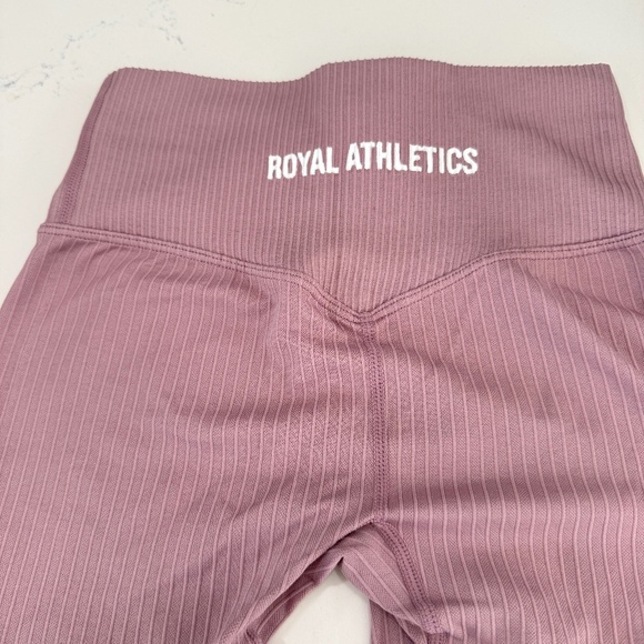 Royal Athletic Dusty Pink Ribbed Leggings - Picture 2 of 4